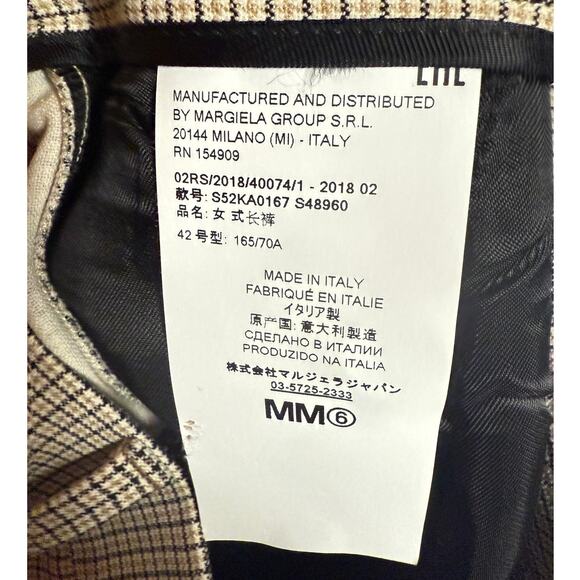 MM6 Maison Margiela S52KA0167 Micro Check Formal Trousers Silver Size 4 - Picture 11 of 16